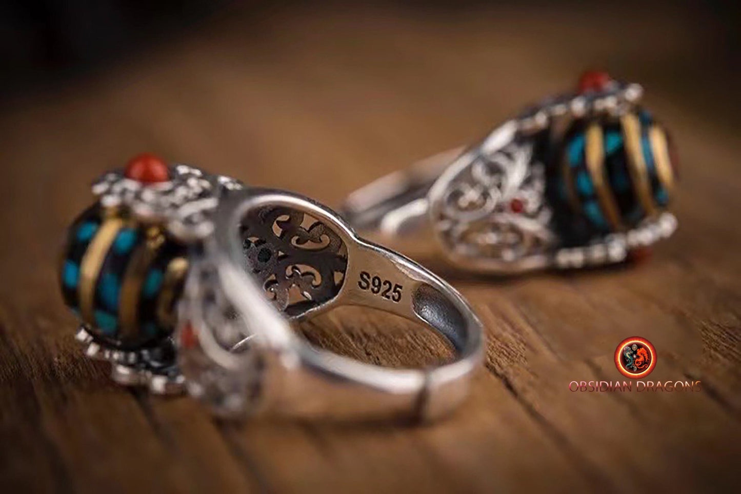 Bague DZI à deux yeux- Protection et clarté