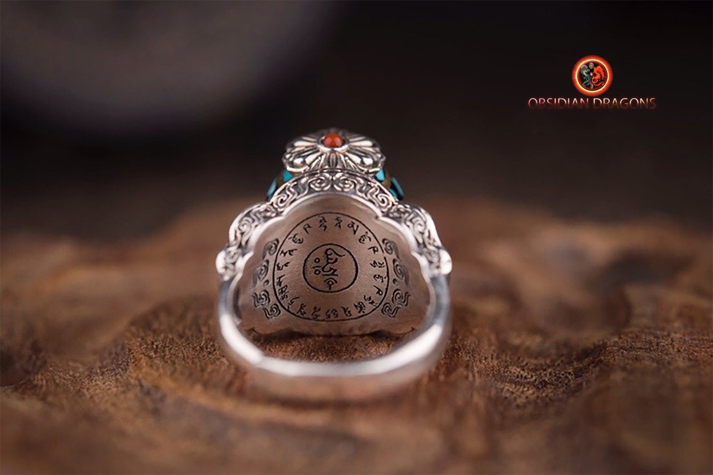 Bague tibétaine tournante- Om Mani Padme Hum