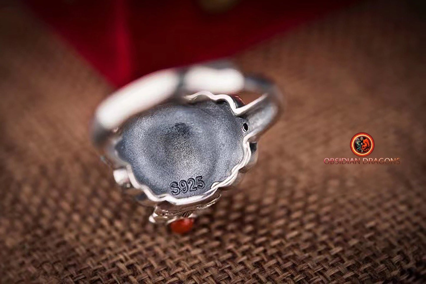 Bague DZI à deux yeux- protection tibétaine