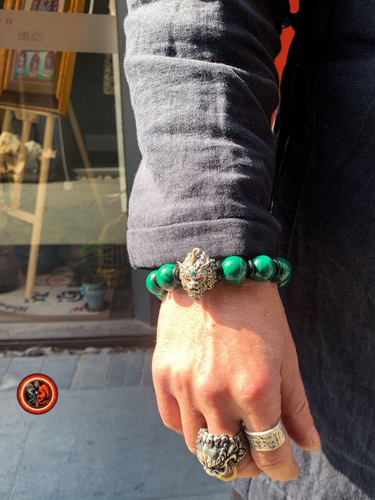 Bracelet Pixiu- Malachite- Bonne fortune