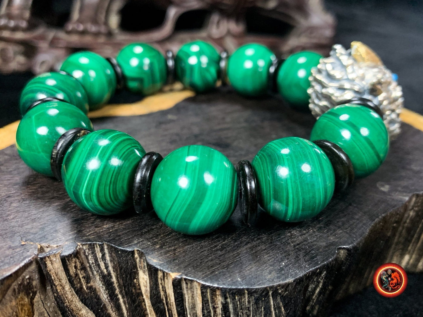 Bracelet Pixiu- Malachite- Bonne fortune
