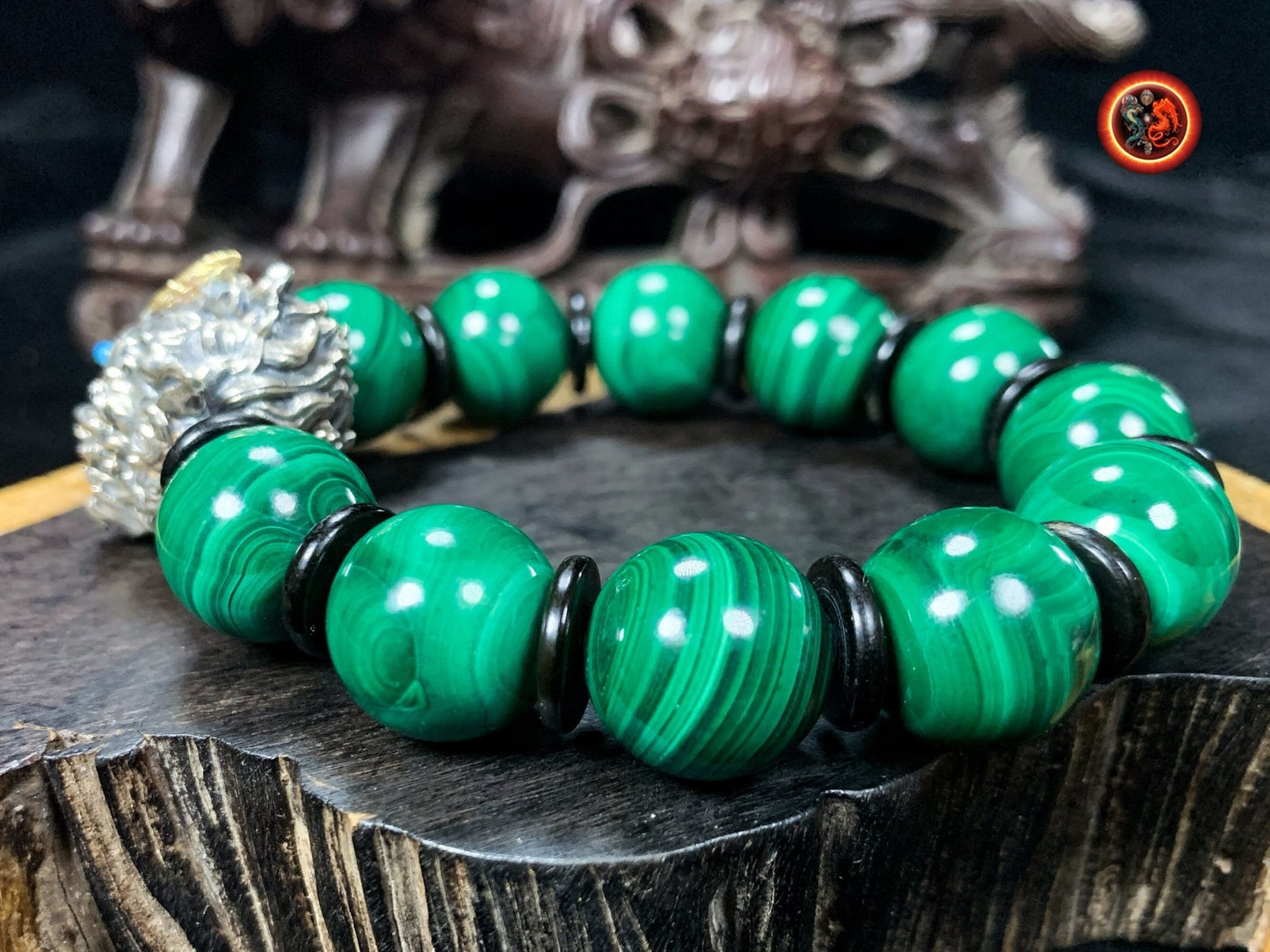 Bracelet Pixiu- Malachite- Bonne fortune