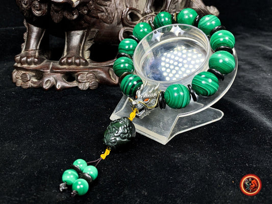Bracelet dragon- perles de malachite