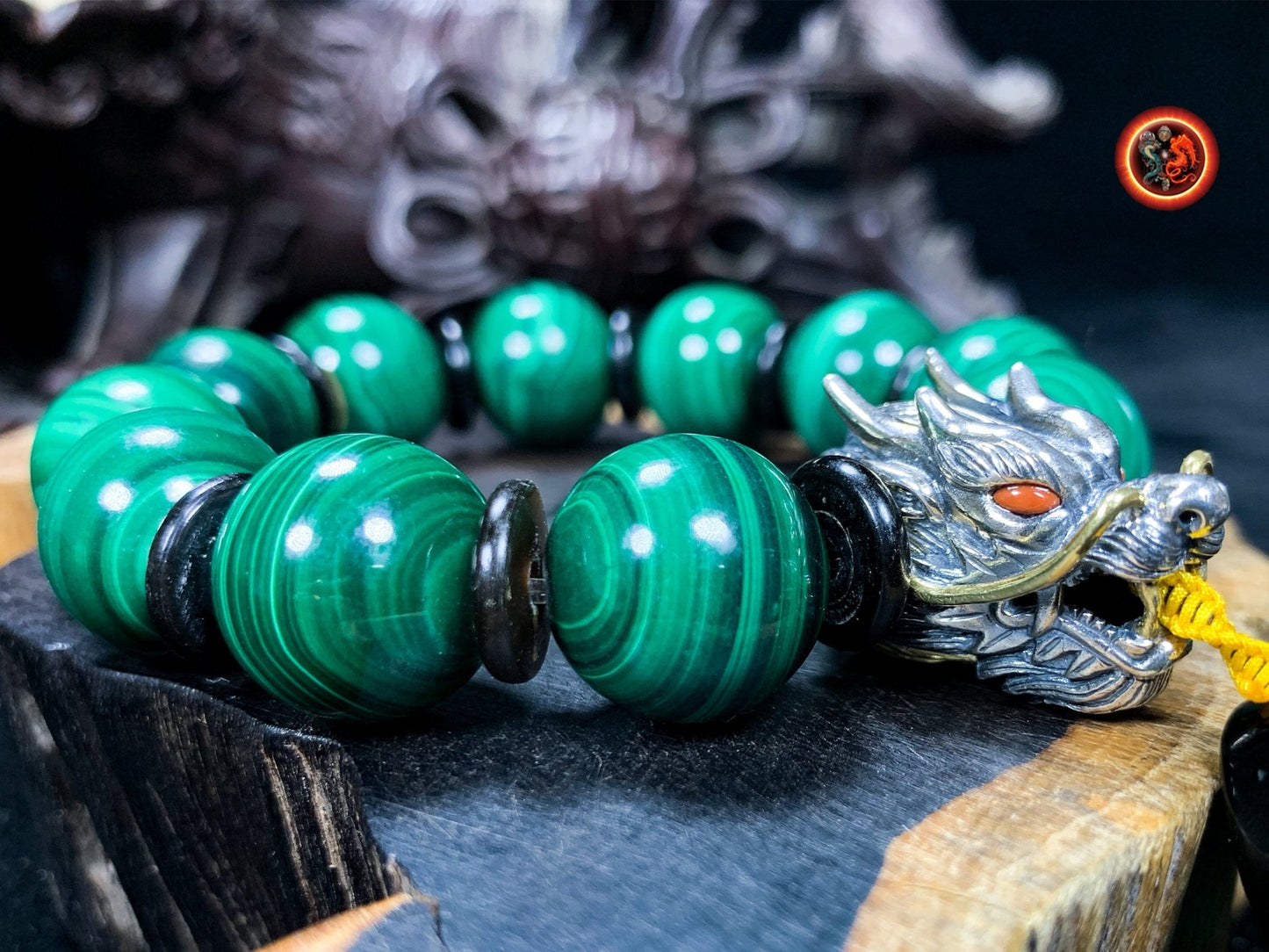 Bracelet dragon- perles de malachite