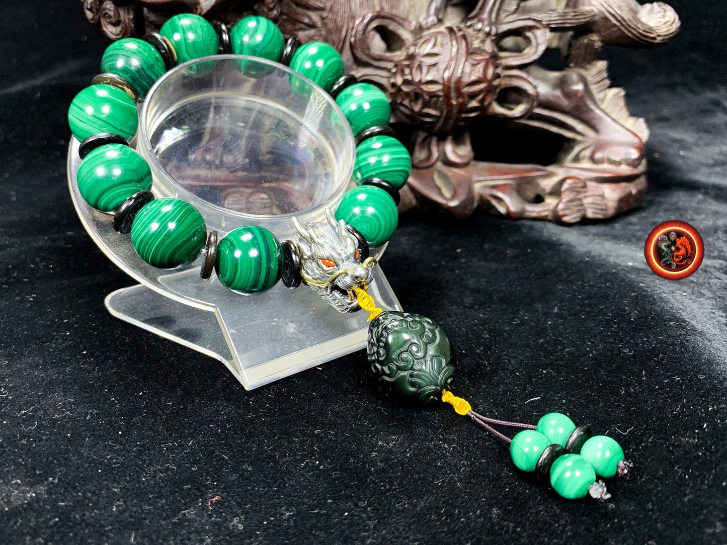 Bracelet dragon- perles de malachite