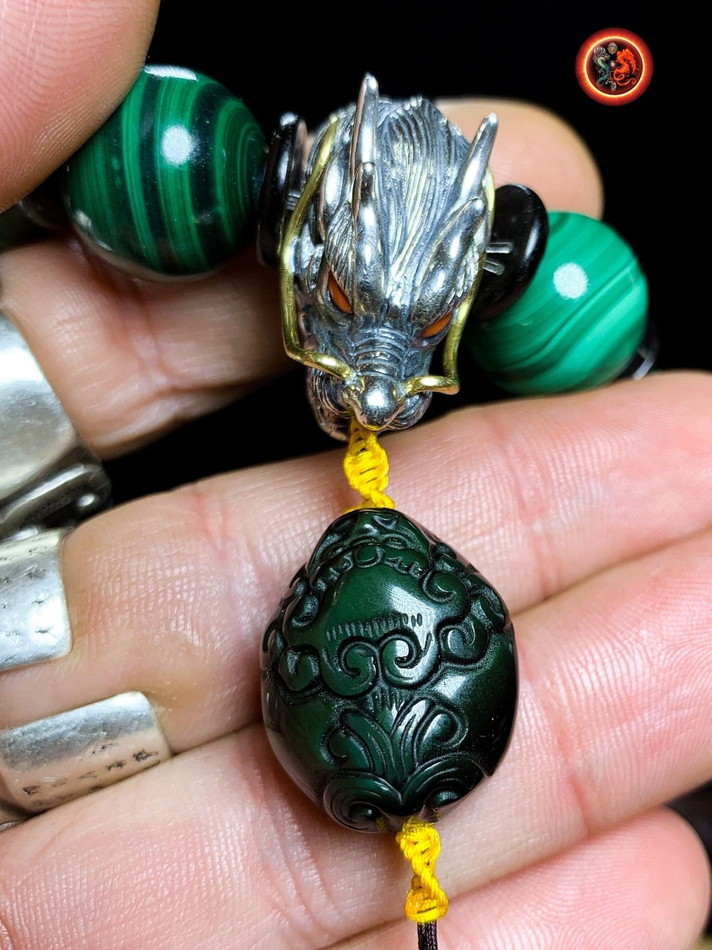 Bracelet dragon- perles de malachite