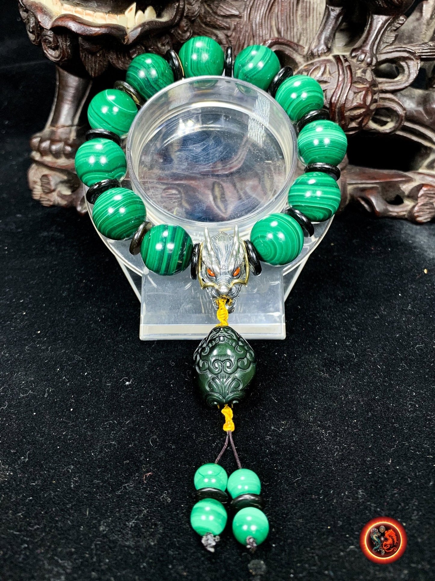 Bracelet dragon- perles de malachite