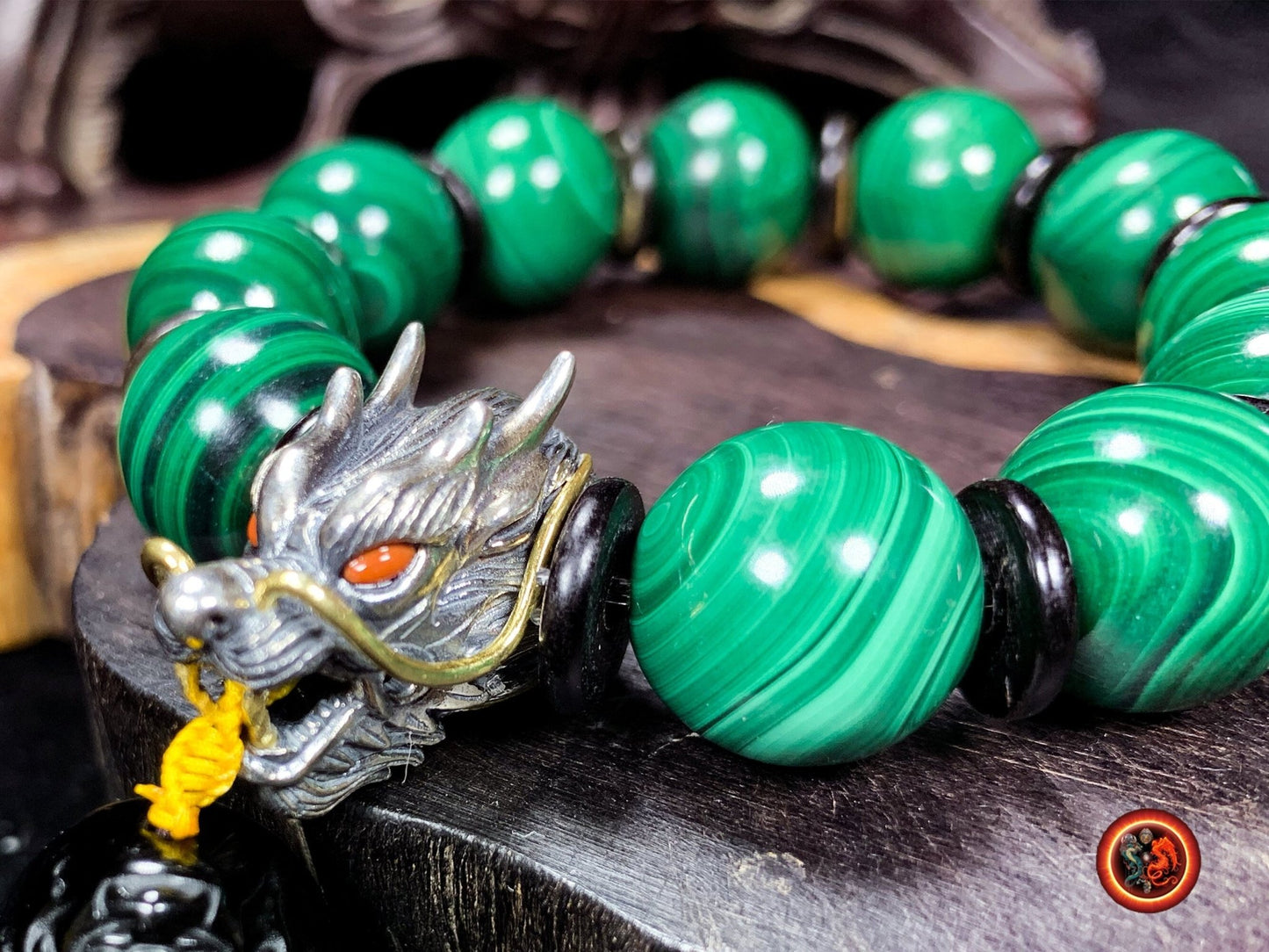 Bracelet dragon- perles de malachite