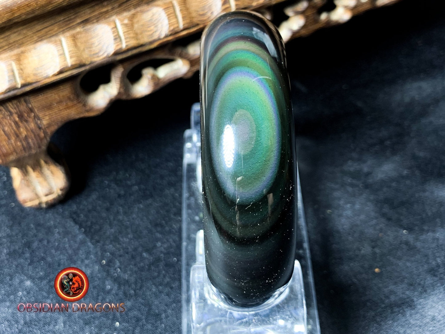 Bracelet jonc en obsidienne oeil celeste