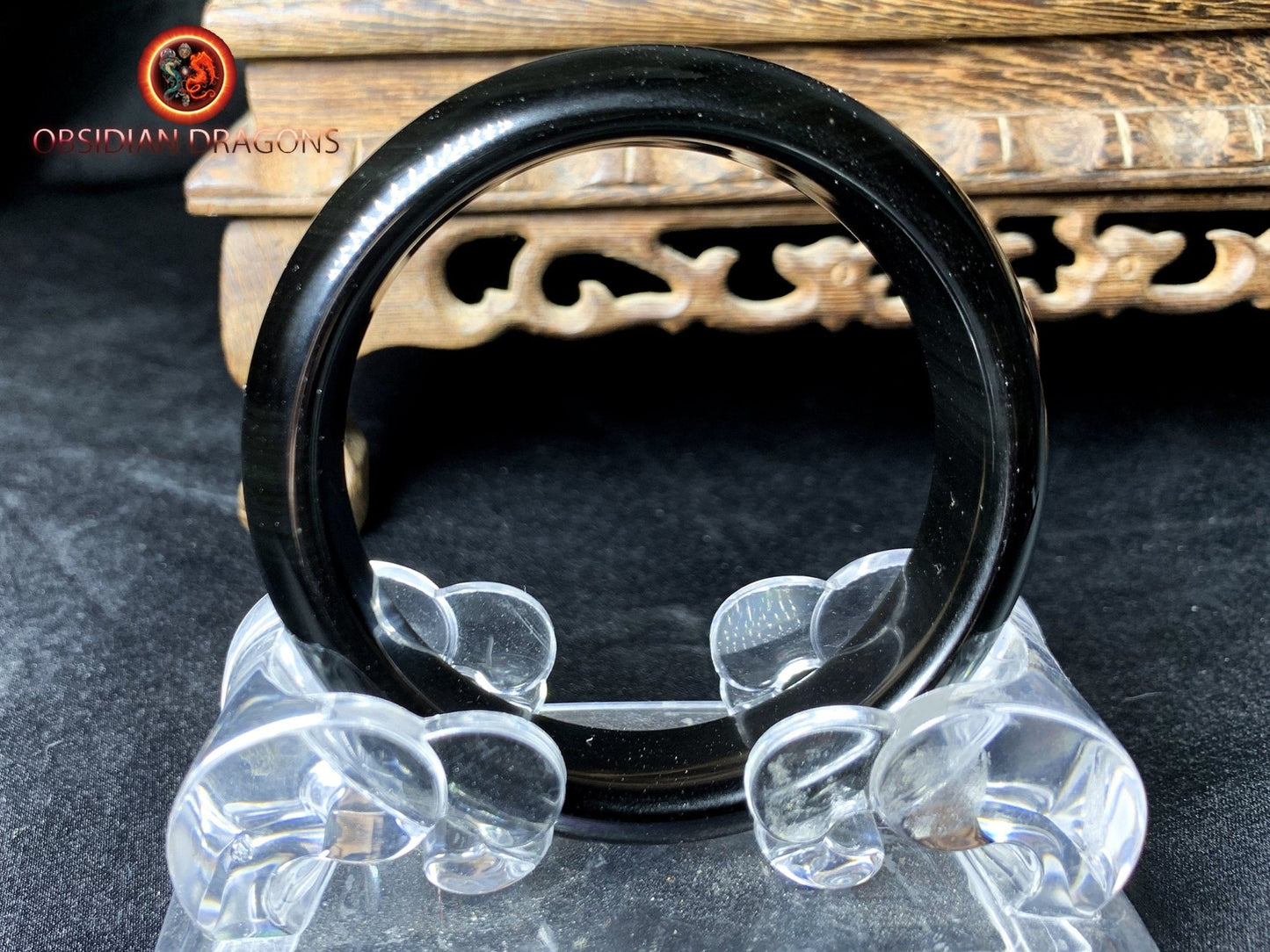 Bracelet jonc en obsidienne oeil celeste