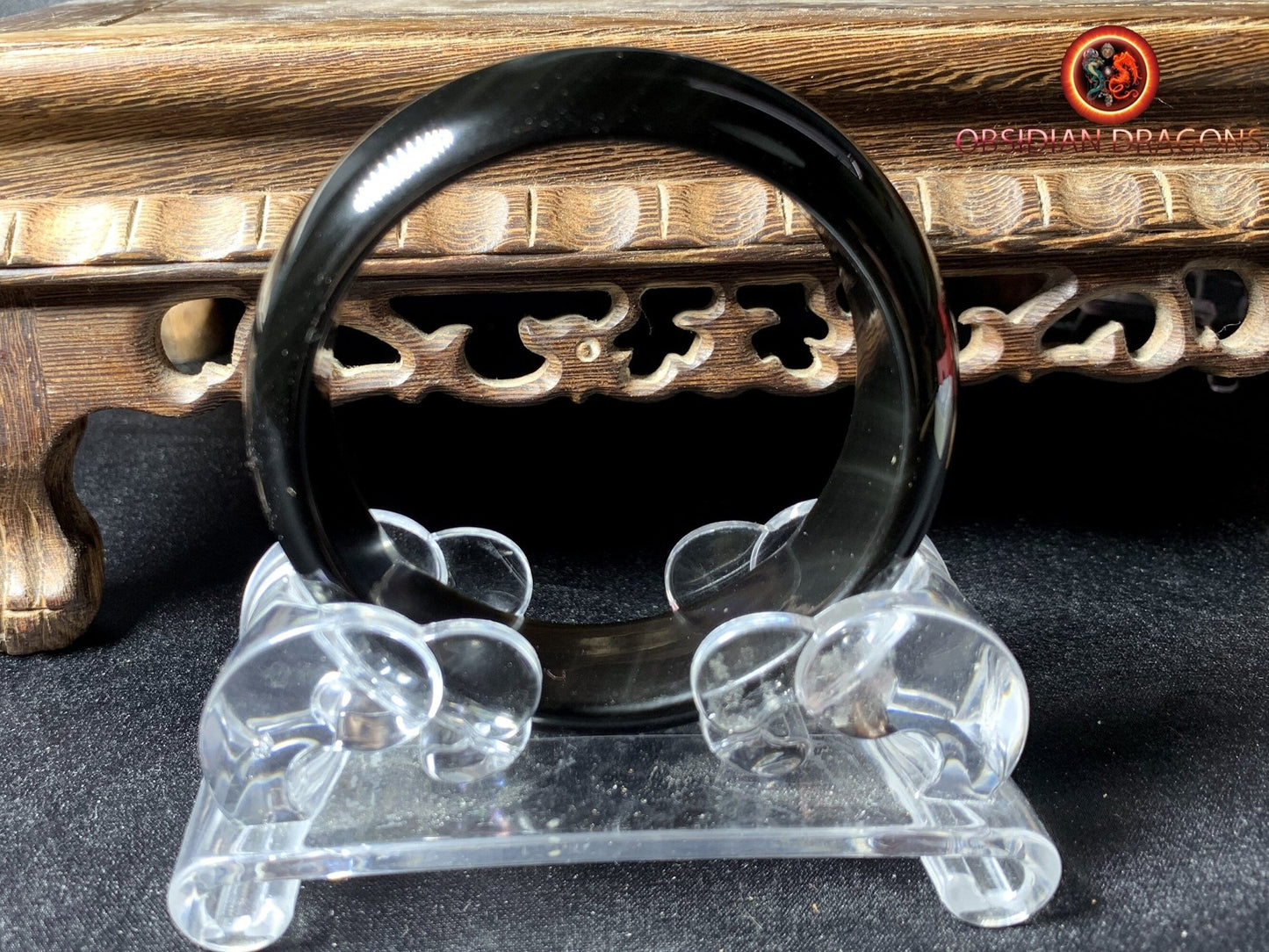 Bracelet jonc en obsidienne oeil celeste