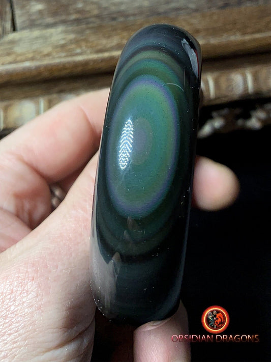 Bracelet jonc en obsidienne oeil celeste