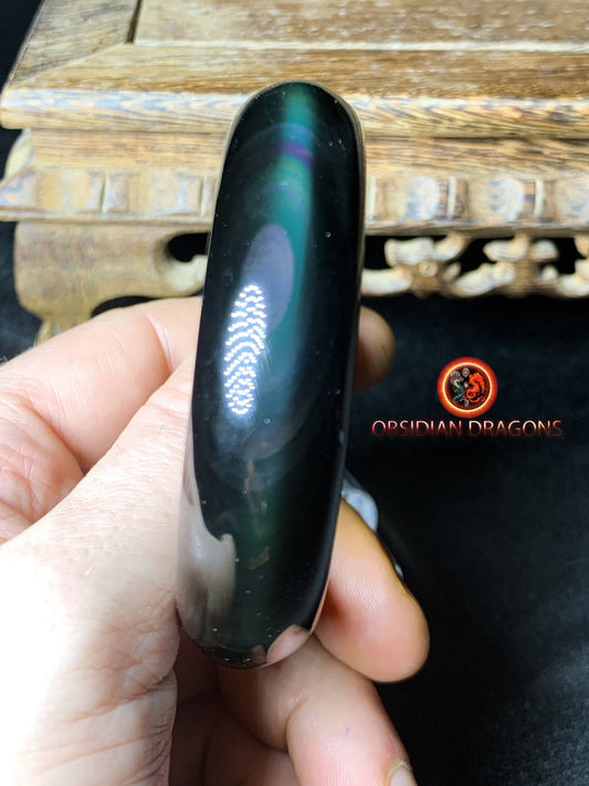 Bracelet jonc en obsidienne oeil celeste