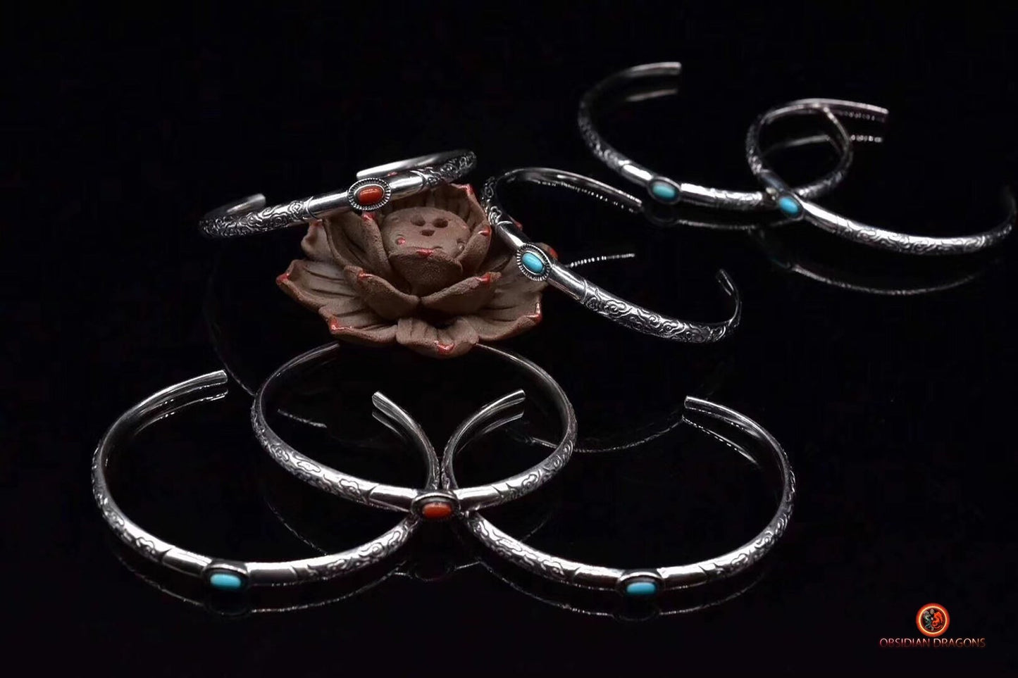 Bracelet manchette feng shui- nuages propices