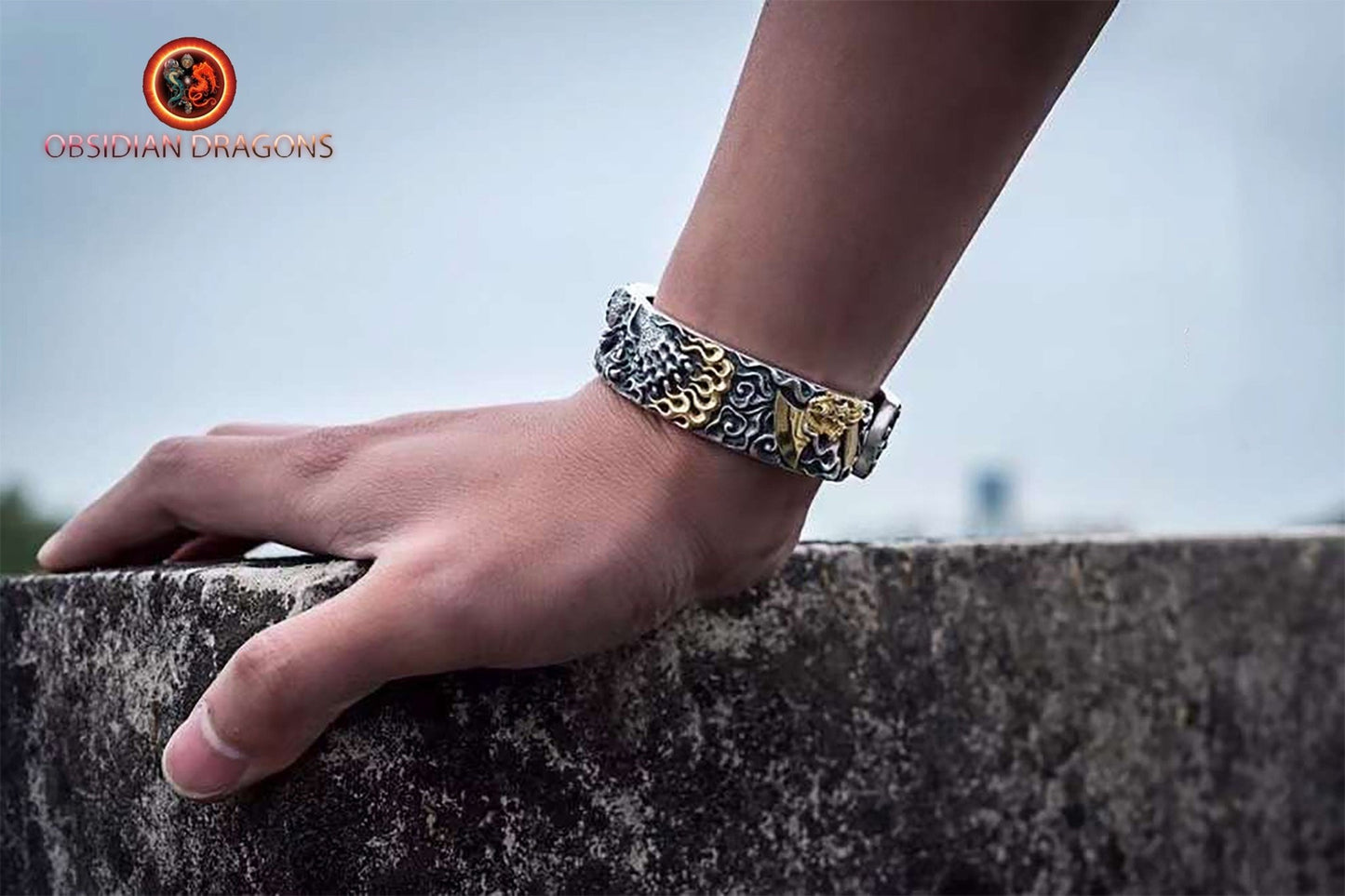 Bracelet manchette dragon- artisanal