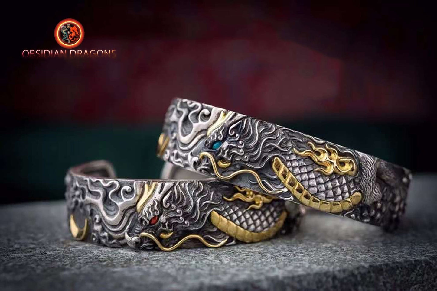 Bracelet manchette dragon- artisanal
