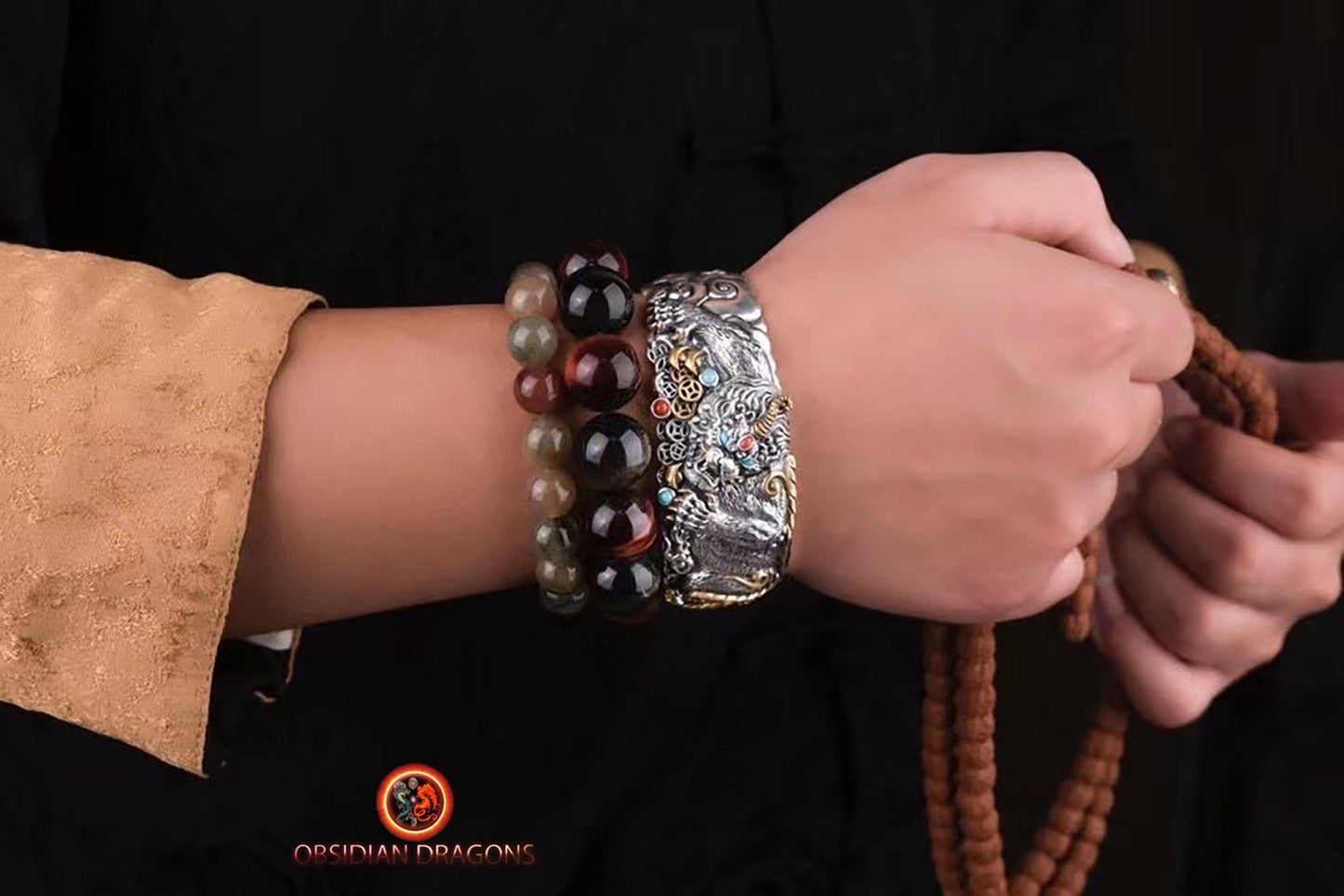 Bracelet Manchette Pixiu- Feng Shui- Bonne fortune
