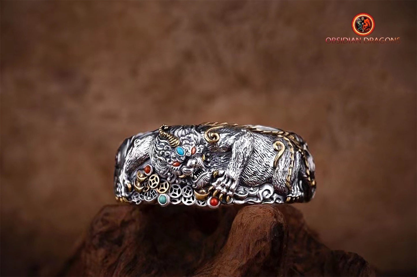 Bracelet Manchette Pixiu- Feng Shui- Bonne fortune