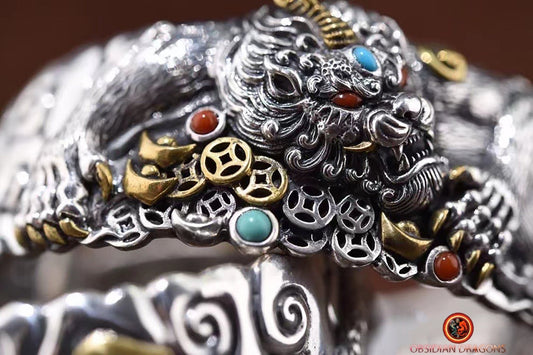 Bracelet Manchette Pixiu- Feng Shui- Bonne fortune