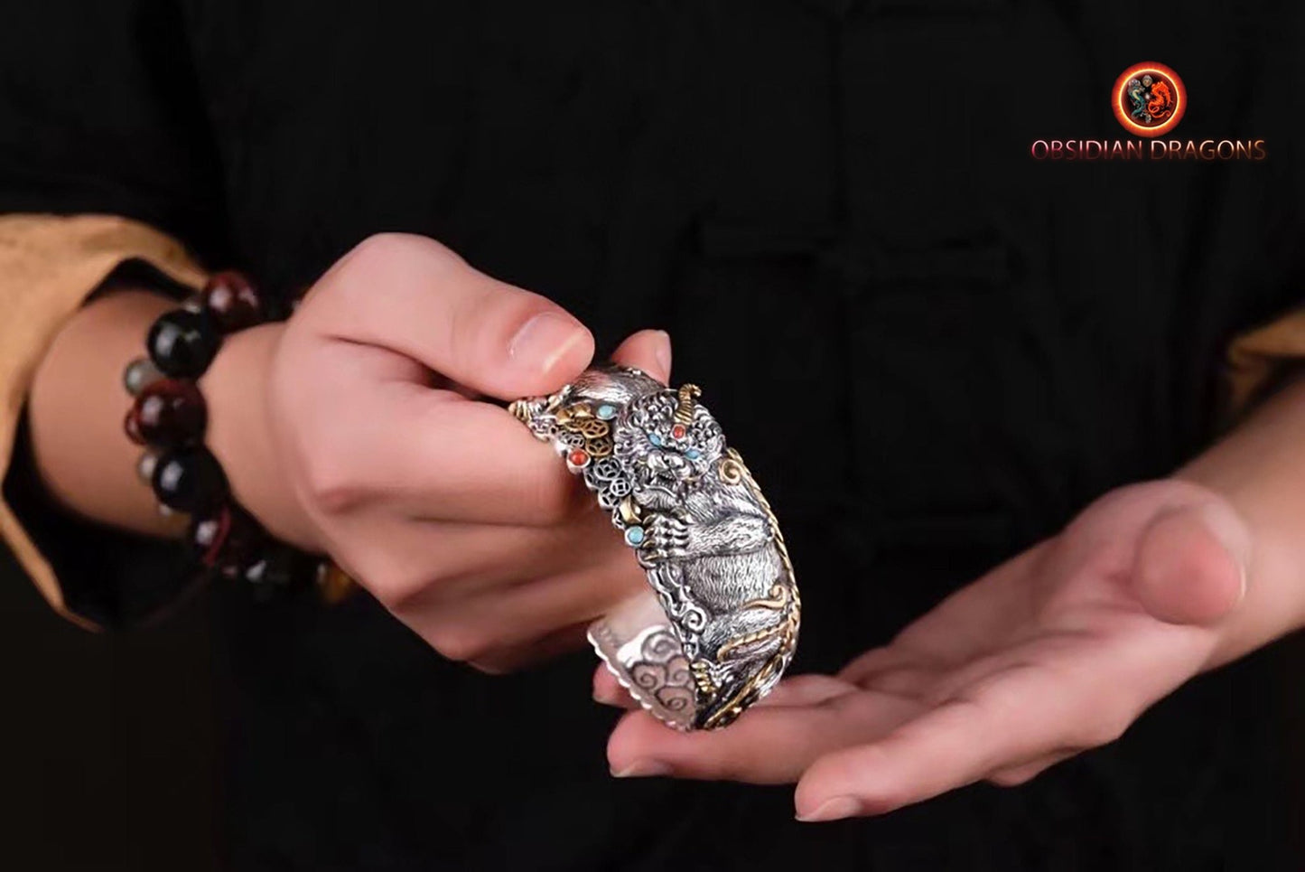 Bracelet Manchette Pixiu- Feng Shui- Bonne fortune