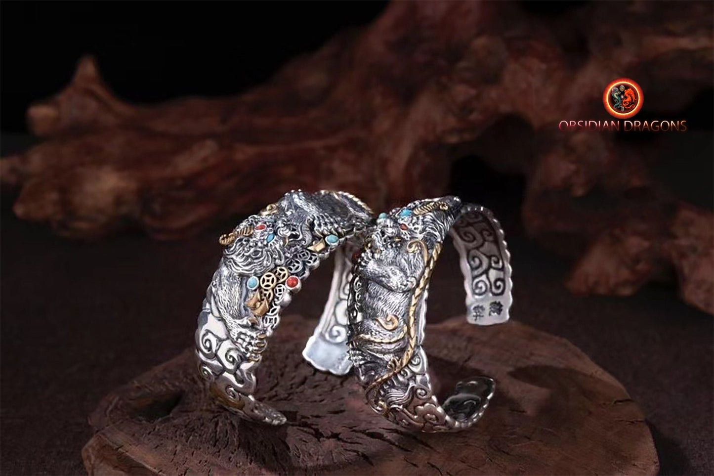 Bracelet Manchette Pixiu- Feng Shui- Bonne fortune