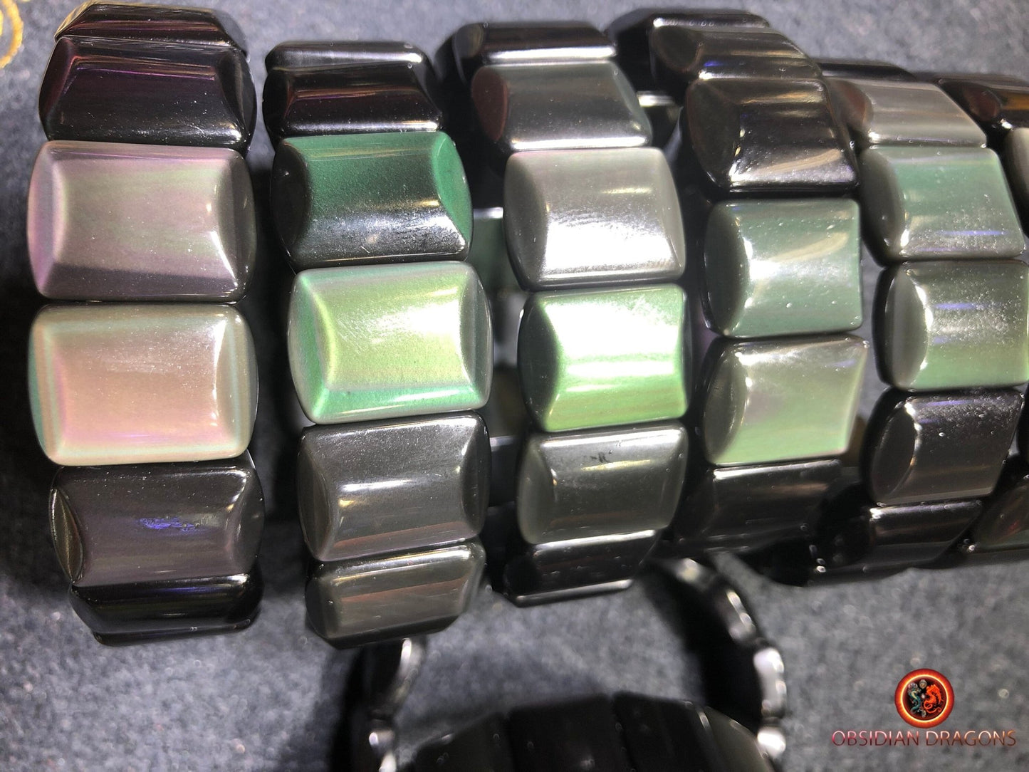 bracelet obsidienne oeil celeste du Mexique, qualité exceptionnelle - obsidian dragon