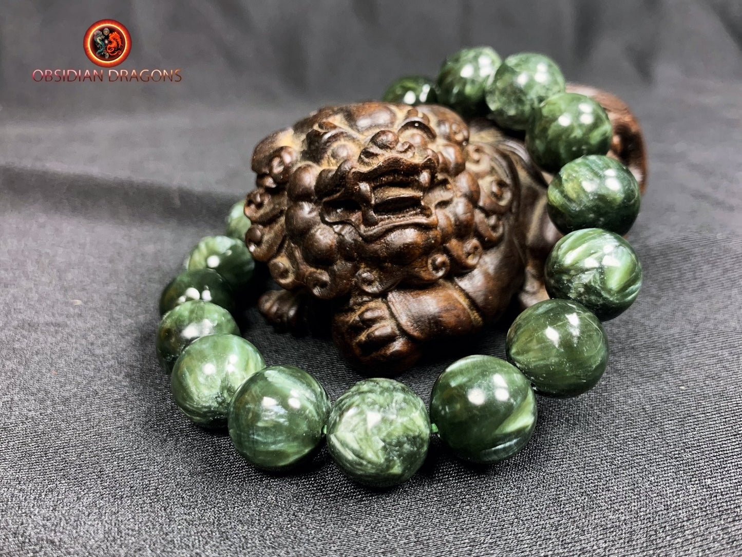 bracelet en séraphinite- perles de 12mm