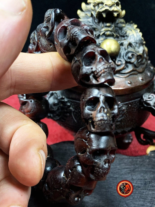 bracelet crânes- artisanal- corne de buffle