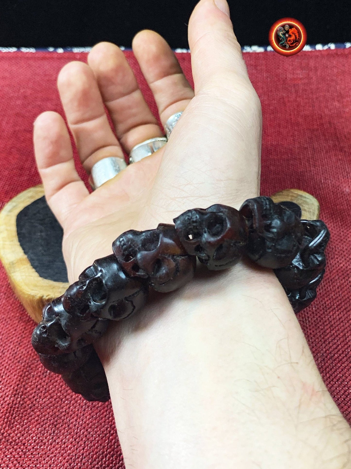 bracelet crânes- artisanal- corne de buffle