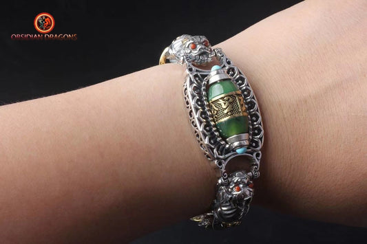 Bracelet tibétain tournant- Moulin a prière et mantra