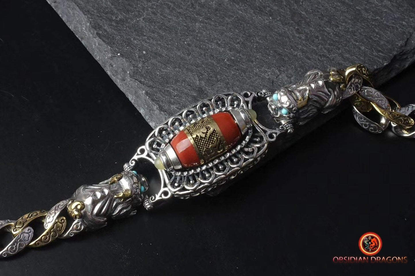 Bracelet tibétain tournant- Moulin a prière et mantra