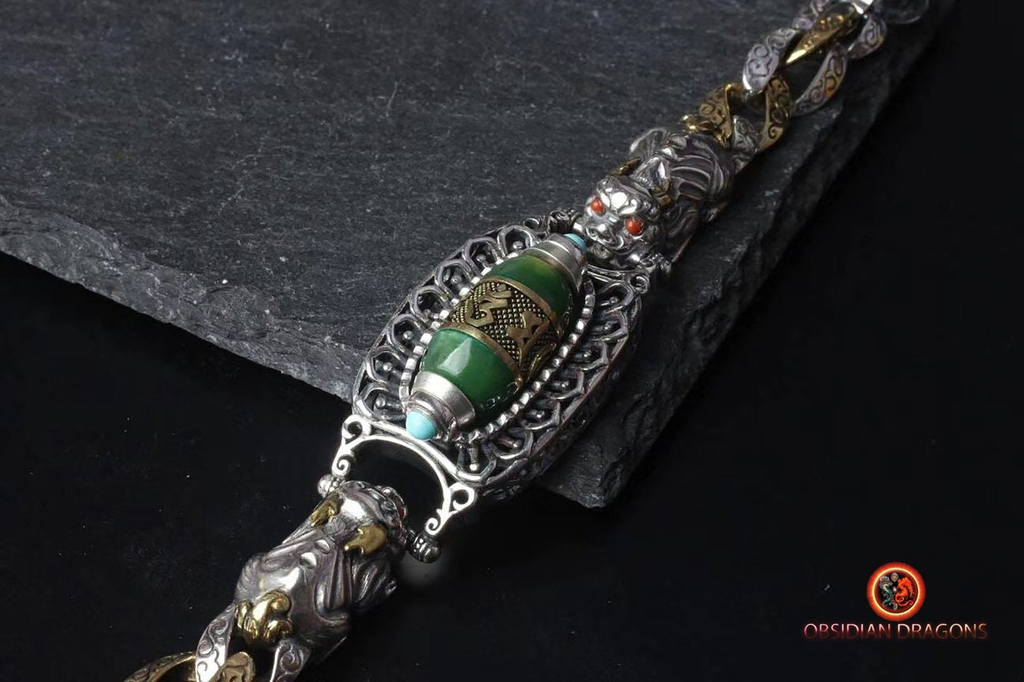 Bracelet tibétain tournant- Moulin a prière et mantra