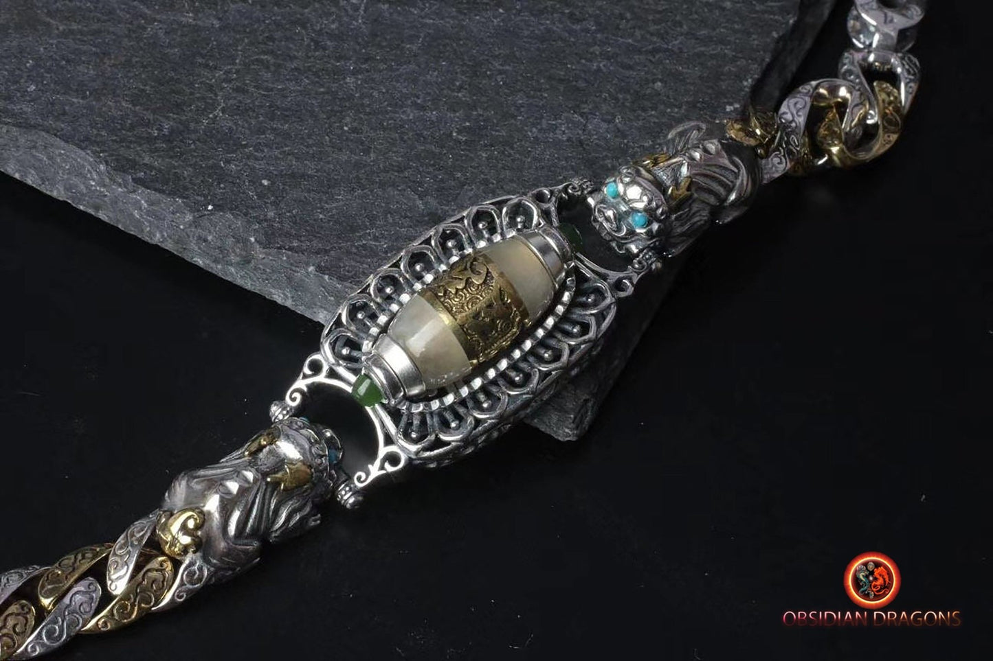 Bracelet tibétain tournant- Moulin a prière et mantra