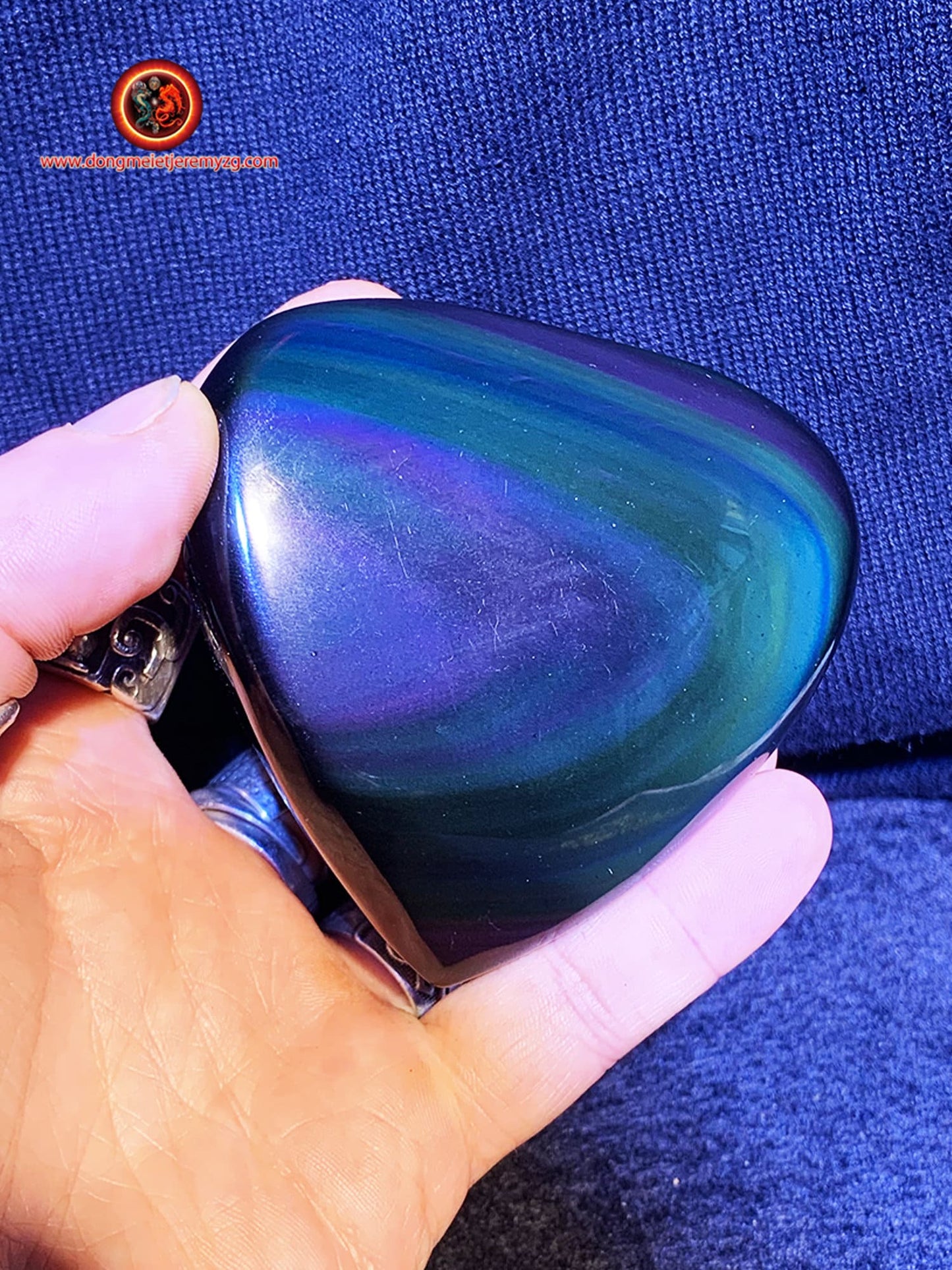 coeur en obsidienne oeil celeste de qualité exceptionnelle . 0,330kg grammes 80/89/45mm - obsidian dragon