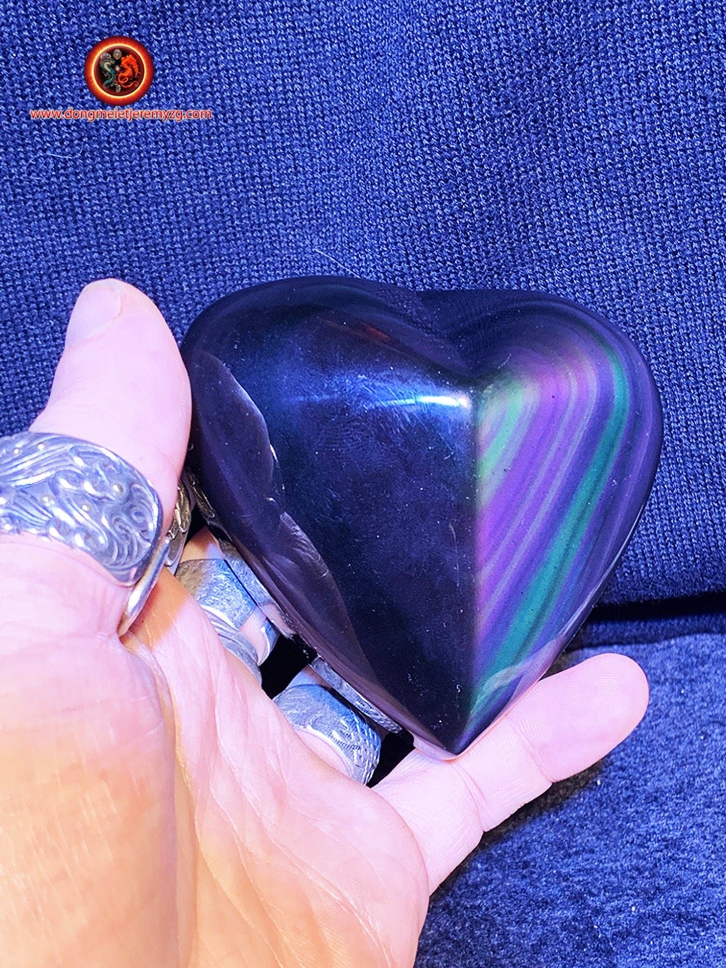 coeur en obsidienne oeil celeste de qualité exceptionnelle . 0,330kg grammes 80/89/45mm - obsidian dragon