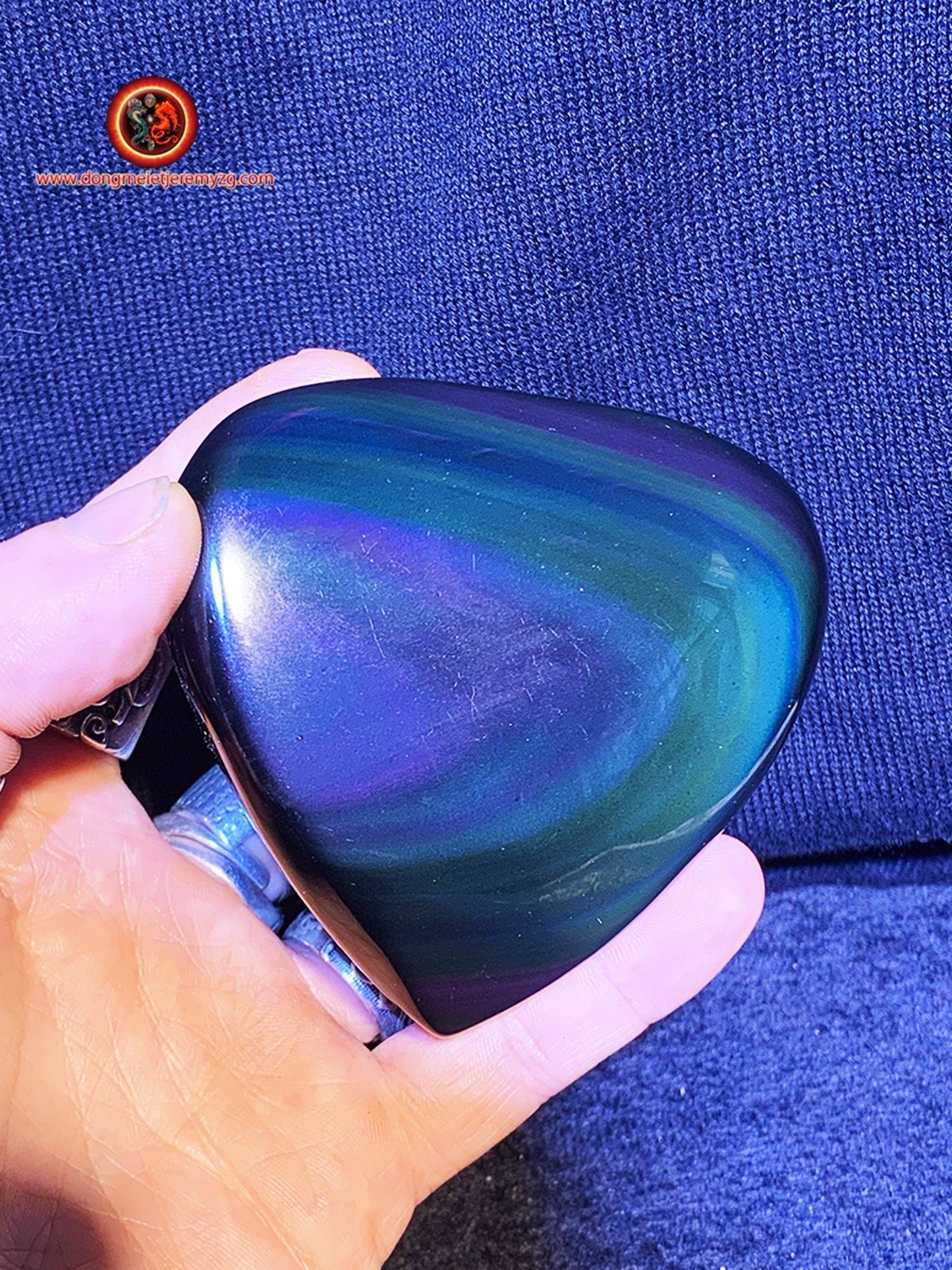 coeur en obsidienne oeil celeste de qualité exceptionnelle . 0,330kg grammes 80/89/45mm - obsidian dragon