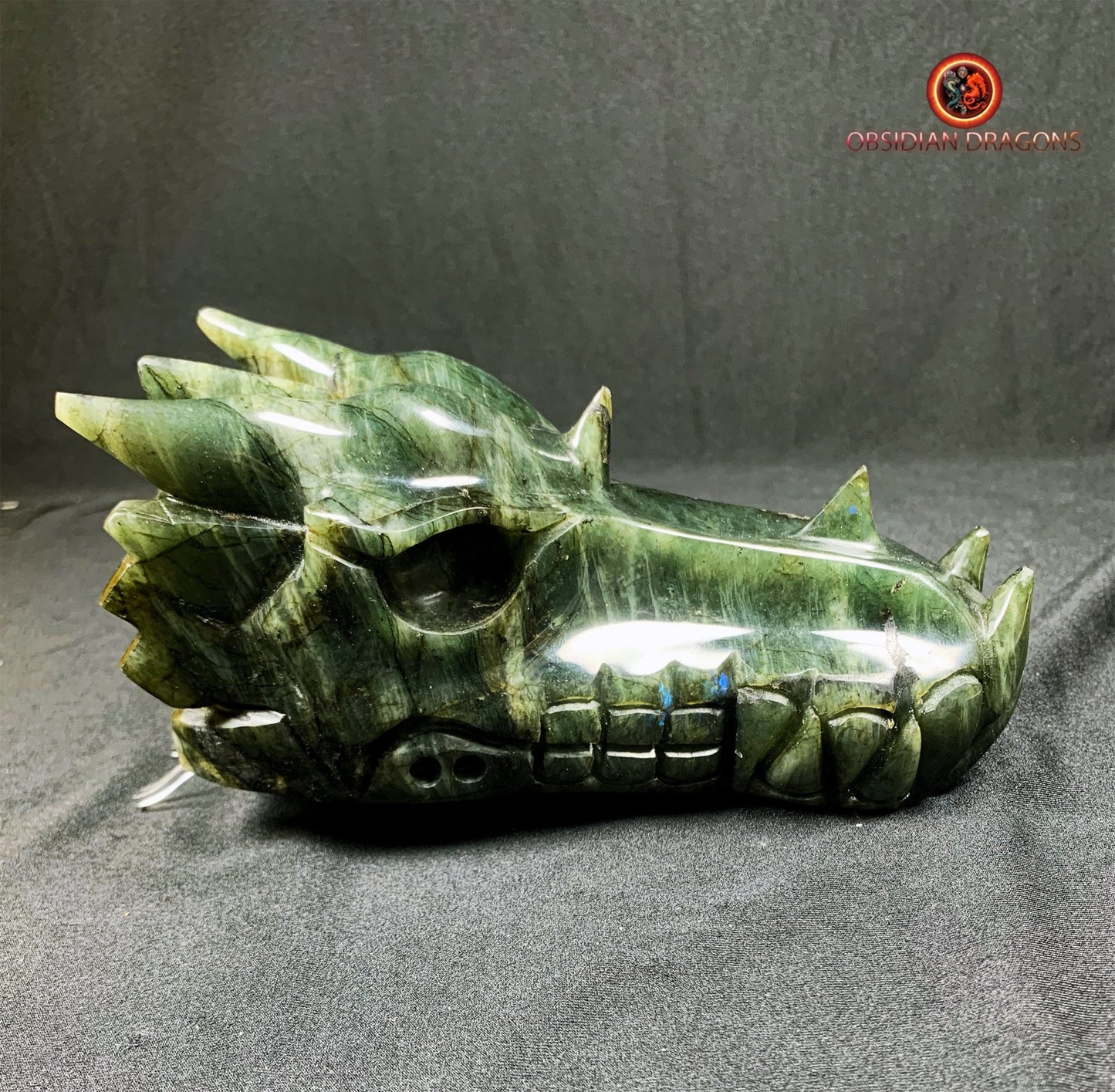 Grand crâne de dragon- Labradorite- Unique