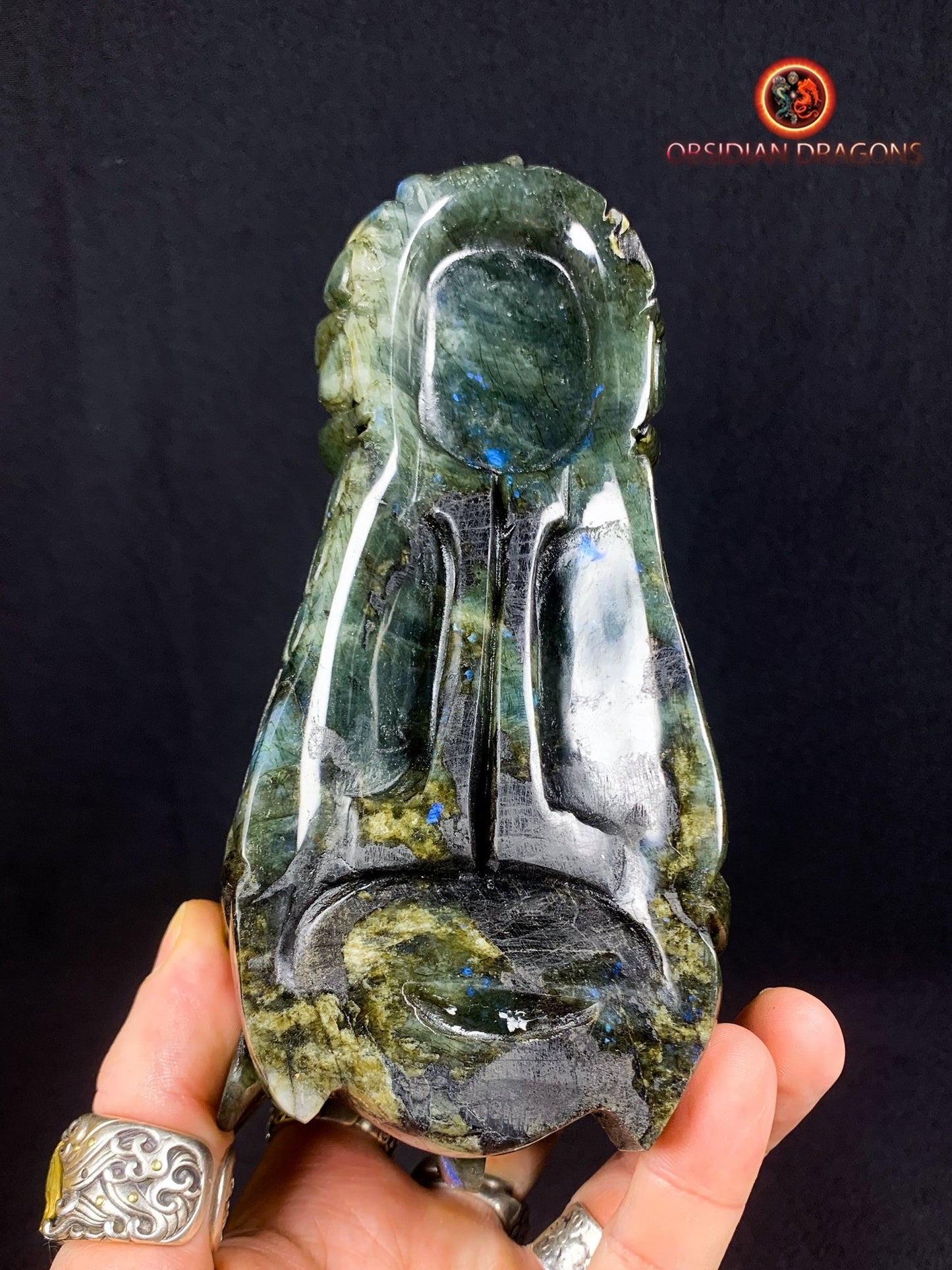 Grand crâne de dragon- Labradorite- Unique
