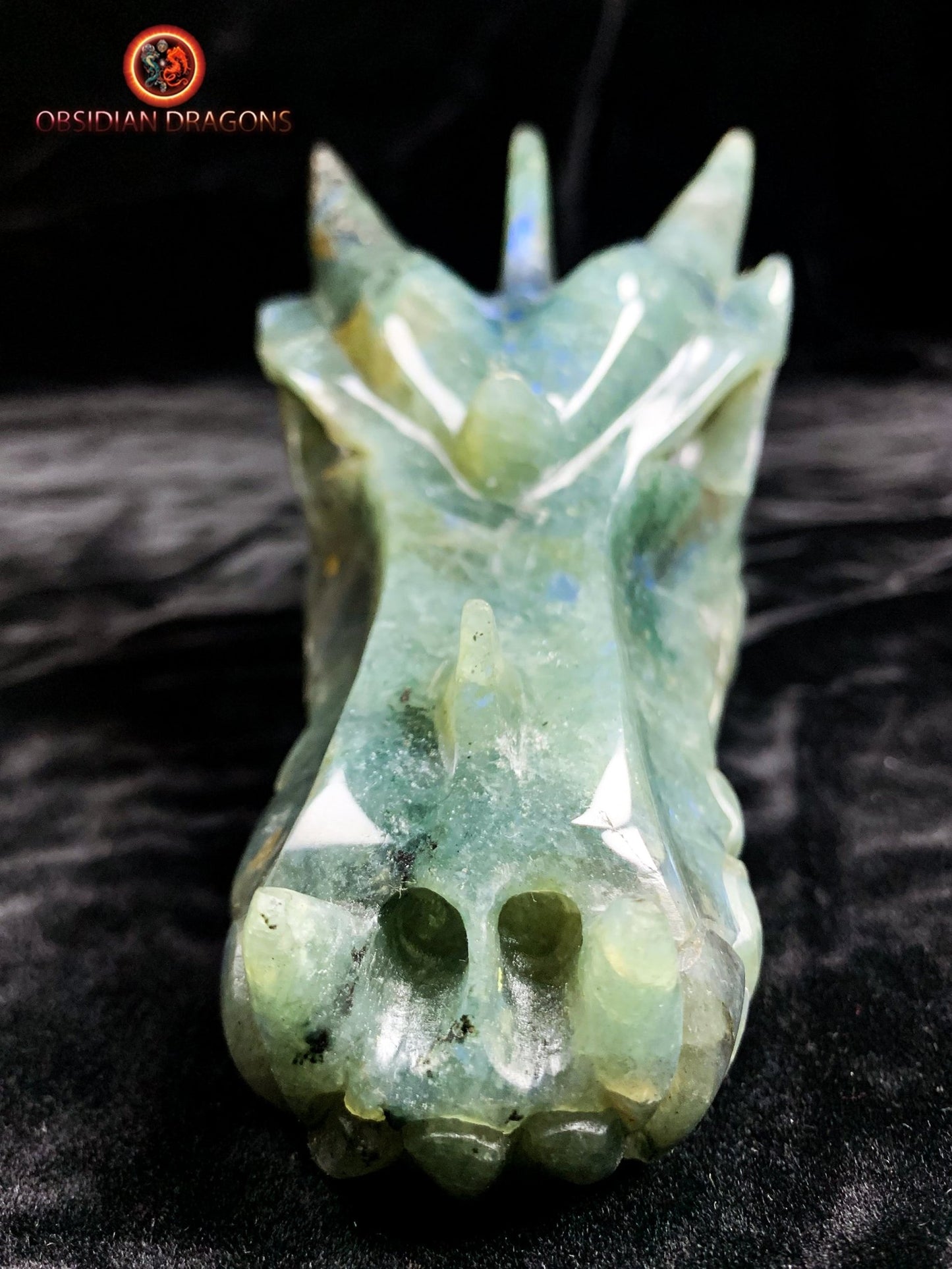 Dragon de méditation en labradorite