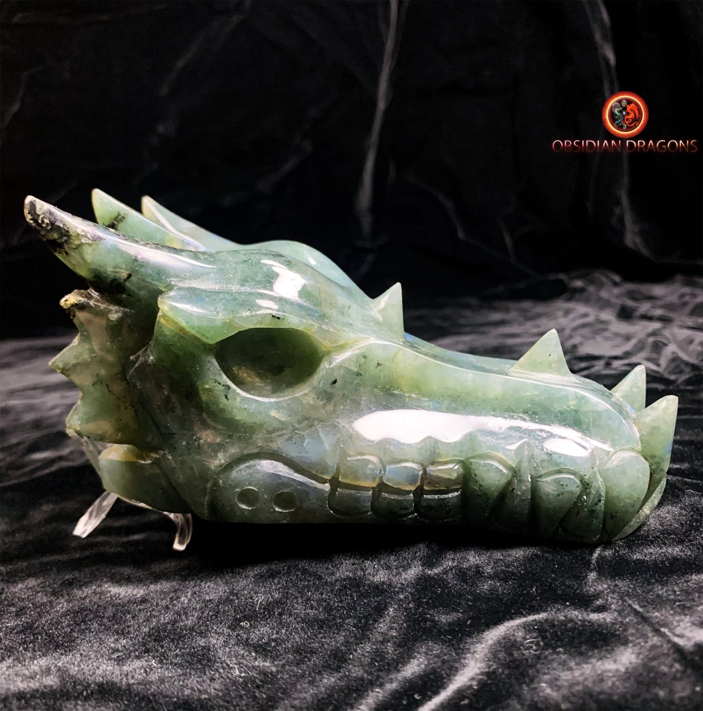 Dragon de méditation en labradorite