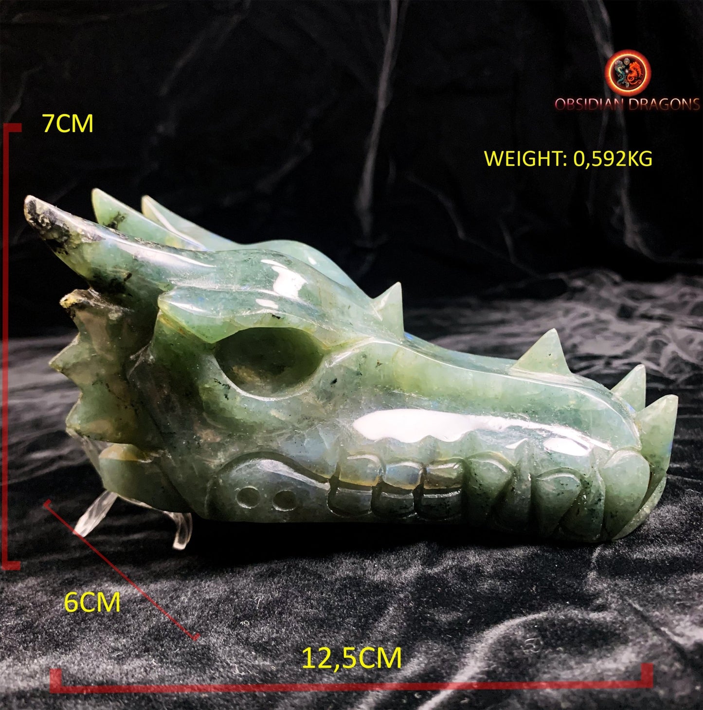 Dragon de méditation en labradorite