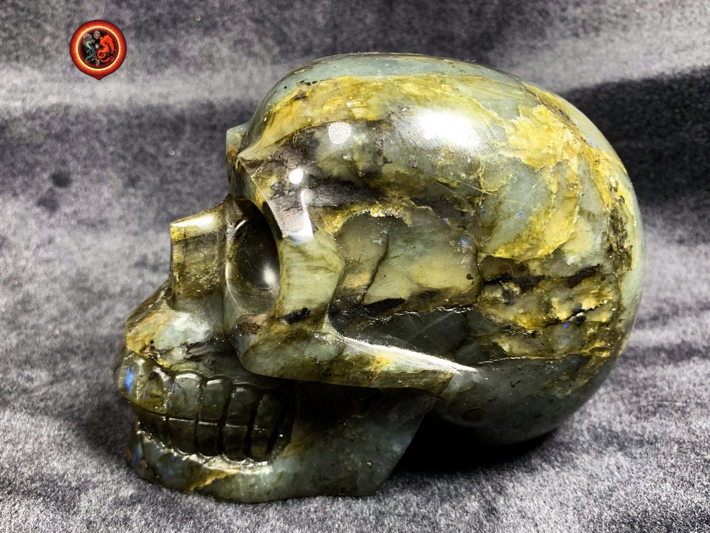 Crâne de cristal en labradorite- Unique et rare