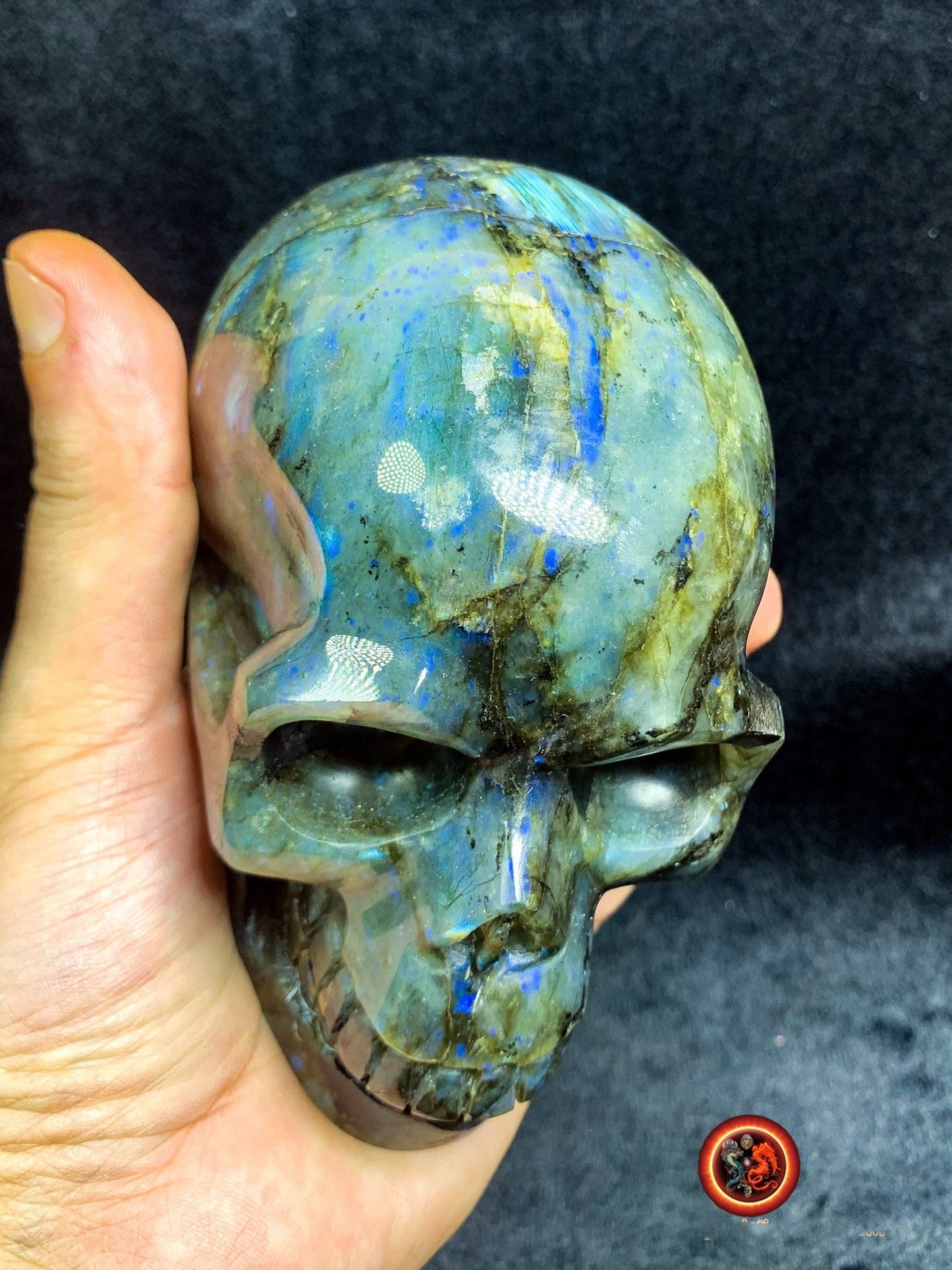 Crâne de cristal en labradorite- Unique et rare