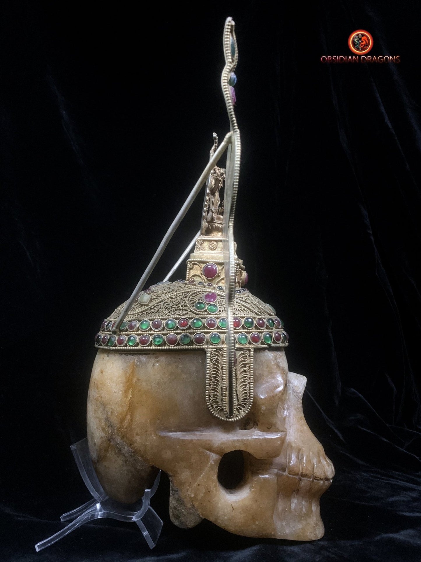 Grand crâne de cristal tibétain- Bodhisattva Manjushri