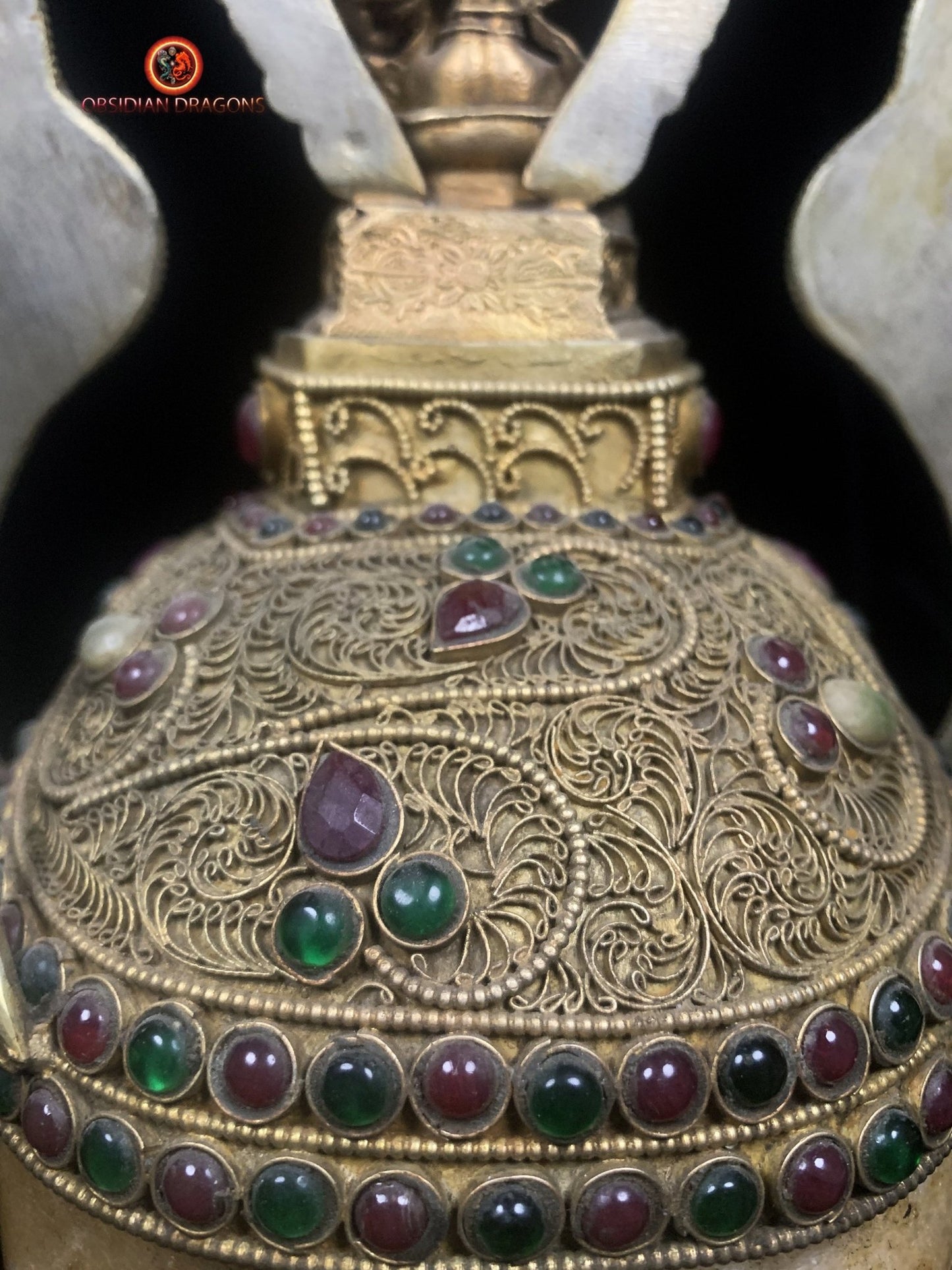 Grand crâne de cristal tibétain- Bodhisattva Manjushri