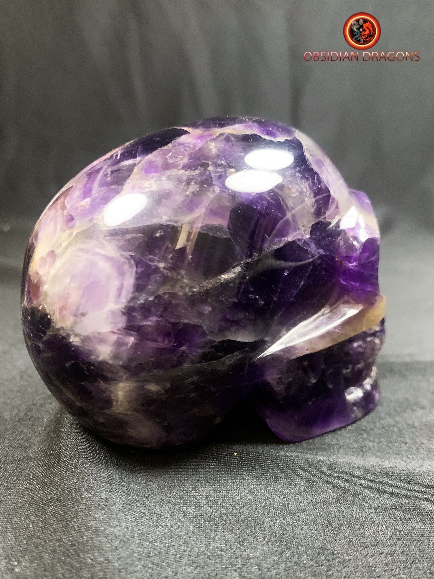 crâne de cristal en améthyste- unique