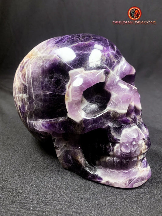 Grand crâne de cristal en améthyste- unique