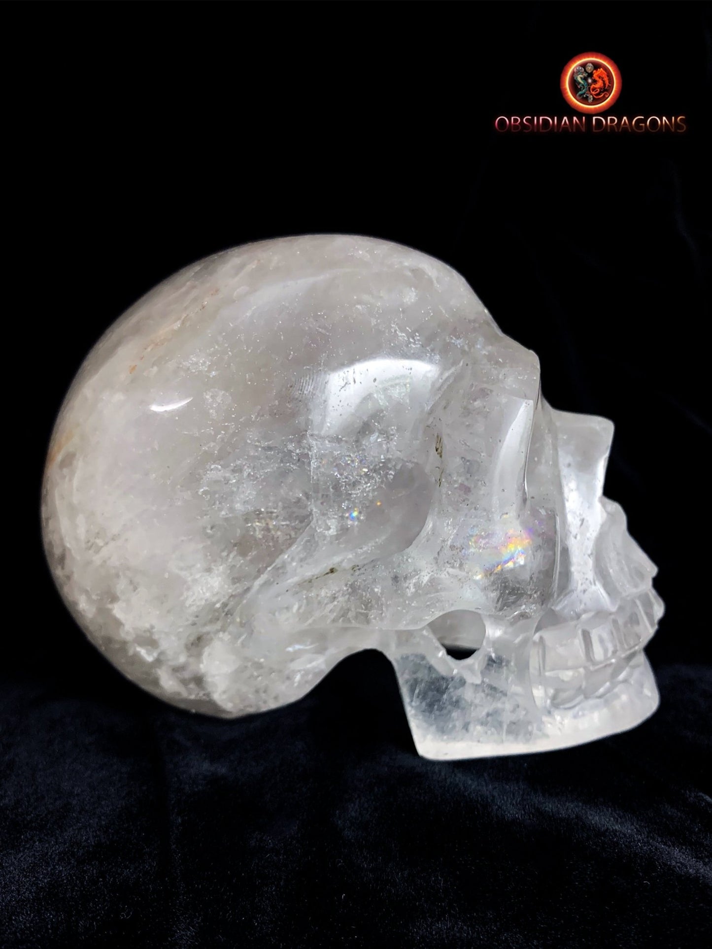 crâne en cristal de roche himalayen- artisanal