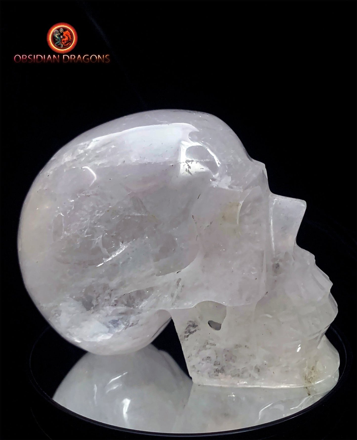 Grand crâne en cristal de roche himalayen- authentique