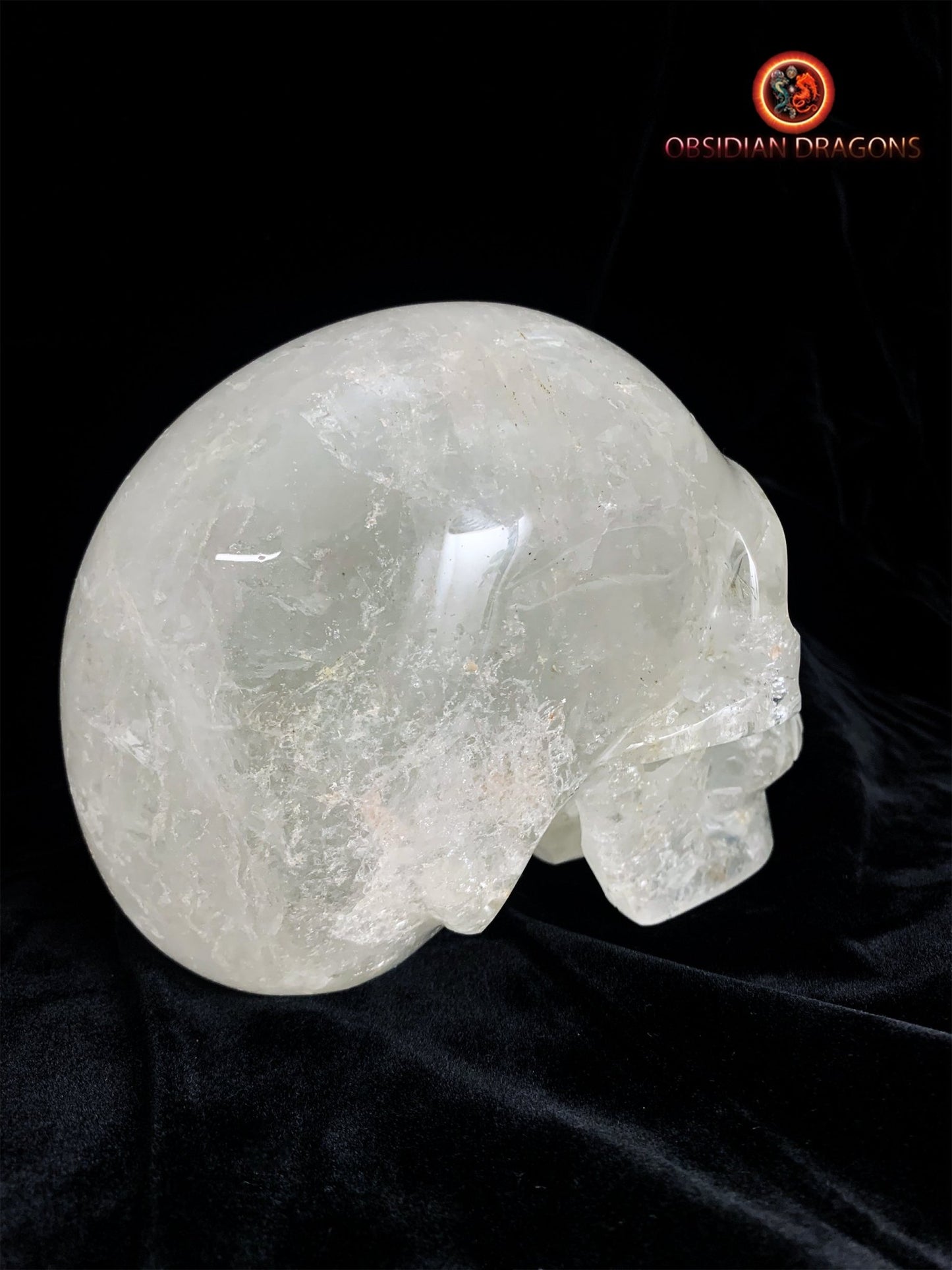 Grand crâne en cristal de roche himalayen- Unique